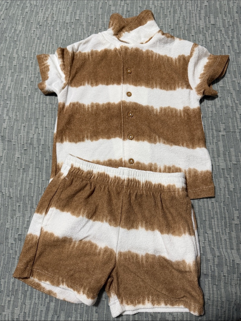 Toddler 2T Brown & White Striped Matching Set